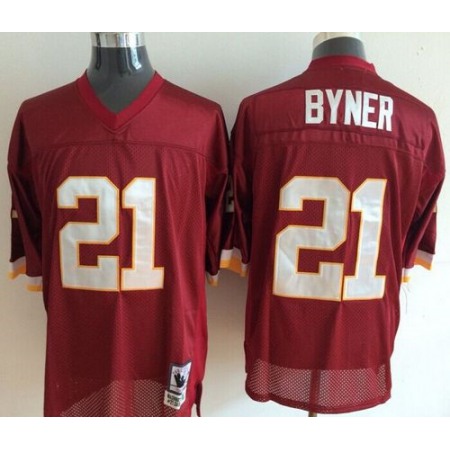 Mitchell And Ness Nike Commanders #21 Earnest Byner Red Throwback Stitched NFL Jersey