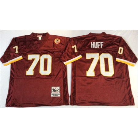 Mitchell And Ness Nike Commanders #70 Sam Huff Red Throwback Stitched NFL Jersey