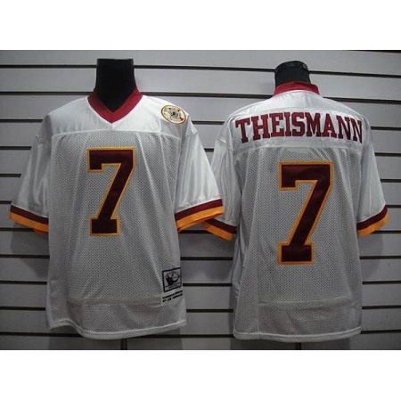 Mitchell and Ness Nike Commanders #7 Joe Theismann White With 50TH Anniversary Stitched NFL Jersey
