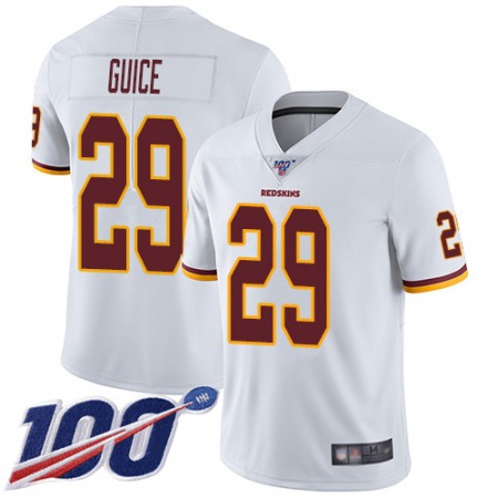 Nike Commanders #29 Derrius Guice White Men's Stitched NFL 100th Season Vapor Limited Jersey
