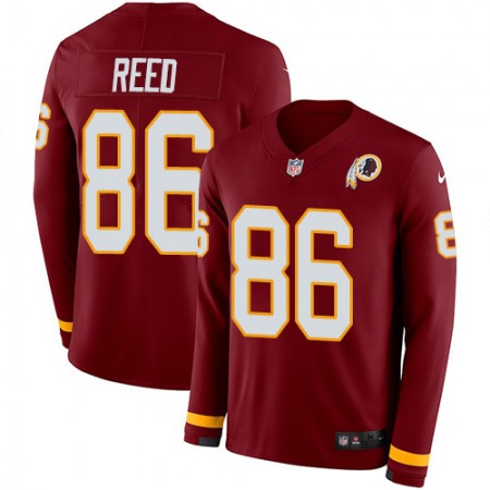 Nike Commanders #86 Jordan Reed Burgundy Red Team Color Men's Stitched NFL Limited Therma Long Sleeve Jersey