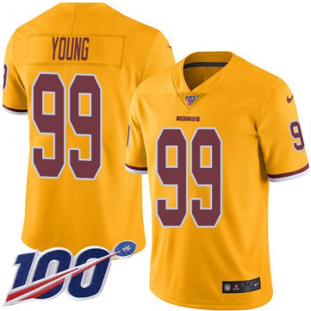 Nike Commanders #99 Chase Young Gold Men's Stitched NFL Limited Rush 100th Season Jersey