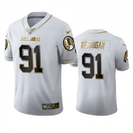 Washington Commanders #91 Ryan Kerrigan Men's Nike White Golden Edition Vapor Limited NFL 100 Jersey