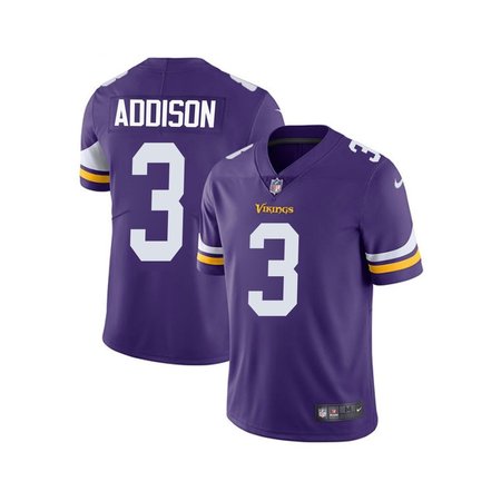 Men's Minnesota Vikings #3 Jordan Addison Nike Purple Home Player Limited Jersey