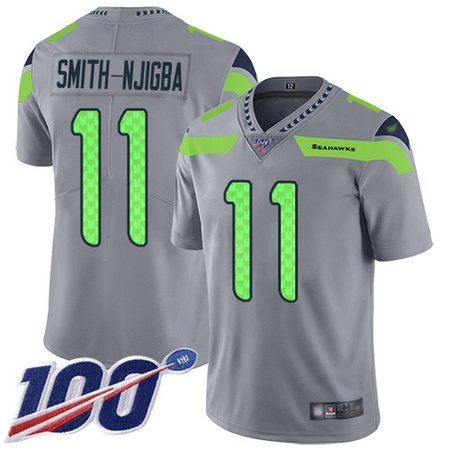 Nike Seahawks #11 Jaxon Smith-Njigba Gray Men's Stitched NFL Limited Inverted Legend 100th Season Jersey