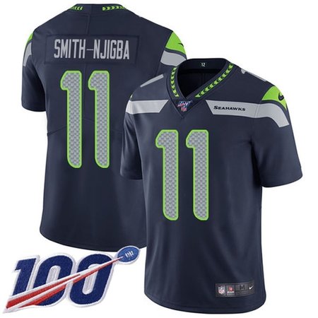 Nike Seahawks #11 Jaxon Smith-Njigba Steel Blue Team Color Men's Stitched NFL 100th Season Vapor Untouchable Limited Jersey