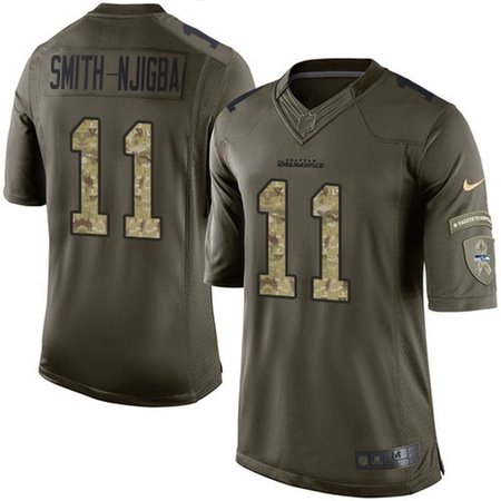 Nike Seahawks #11 Jaxon Smith-Njigba Green Men's Stitched NFL Limited 2015 Salute To Service Jersey