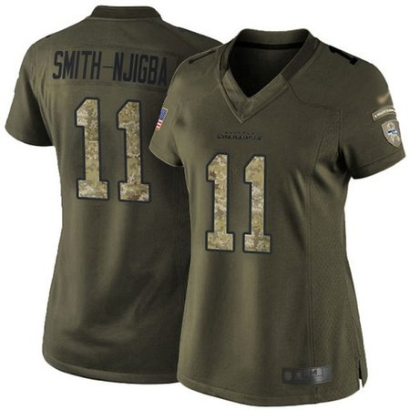 Nike Seahawks #11 Jaxon Smith-Njigba Green Women's Stitched NFL Limited 2015 Salute to Service Jersey