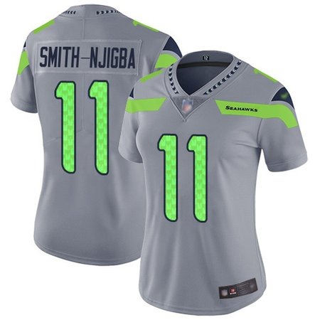 Nike Seahawks #11 Jaxon Smith-Njigba Gray Women's Stitched NFL Limited Inverted Legend Jersey