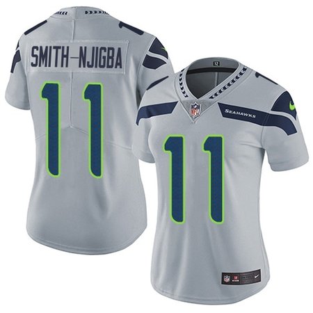 Nike Seahawks #11 Jaxon Smith-Njigba Grey Alternate Women's Stitched NFL Vapor Untouchable Limited Jersey