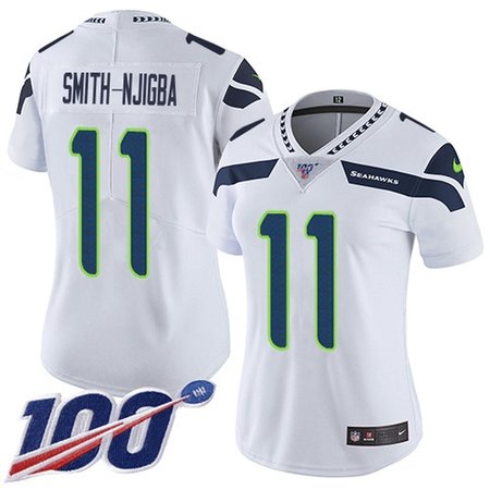 Nike Seahawks #11 Jaxon Smith-Njigba White Women's Stitched NFL 100th Season Vapor Limited Jersey