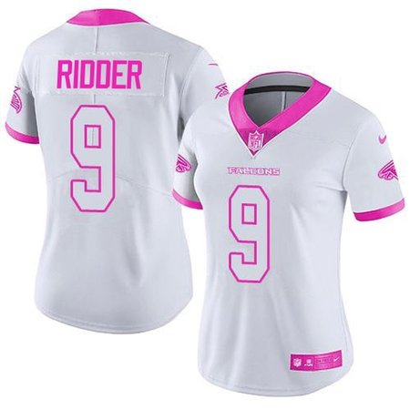 Nike Falcons #5 Desmond Ridder White/Pink Women's Stitched NFL Limited Rush Fashion Jersey