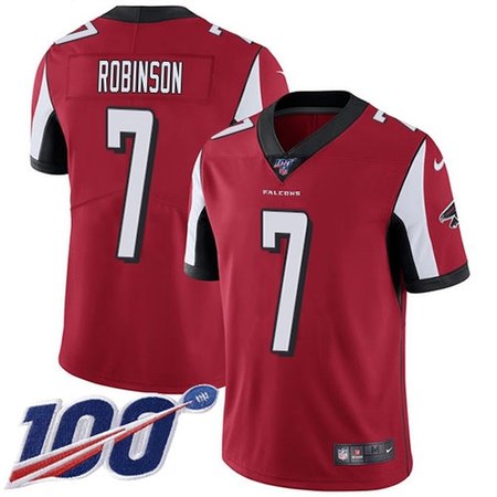 Nike Falcons #7 Bijan Robinson Red Team Color Stitched Youth NFL 100th Season Vapor Untouchable Limited Jersey