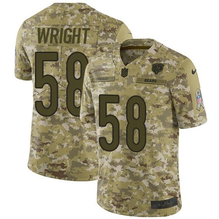 Nike Bears #58 Darnell Wright Camo Men's Stitched NFL Limited 2018 Salute To Service Jersey