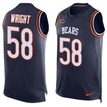 Nike Bears #58 Darnell Wright Navy Blue Team Color Men's Stitched NFL Limited Tank Top Jersey
