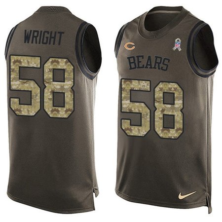 Nike Bears #58 Darnell Wright Green Men's Stitched NFL Limited Salute To Service Tank Top Jersey