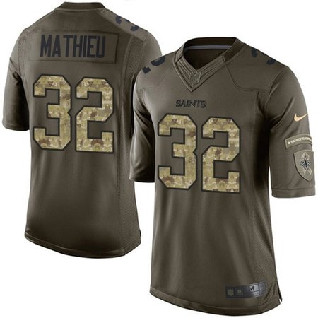 Nike Saints #32 Tyrann Mathieu Green Men's Stitched NFL Limited 2015 Salute To Service Jersey