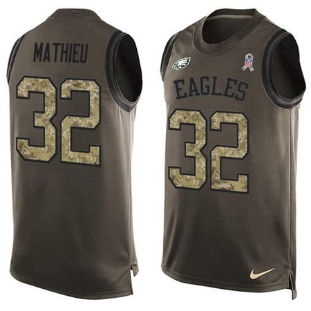 Nike Saints #32 Tyrann Mathieu Green Men's Stitched NFL Limited Salute To Service Tank Top Jersey