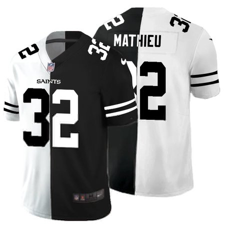 New Orleans Saints #32 Tyrann Mathieu Men's Black V White Peace Split Nike Vapor Untouchable Limited NFL Jersey