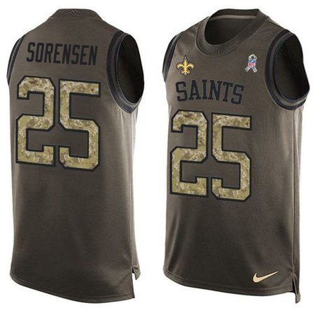 Nike Saints #25 Daniel Sorensen Green Men's Stitched NFL Limited Salute To Service Tank Top Jersey