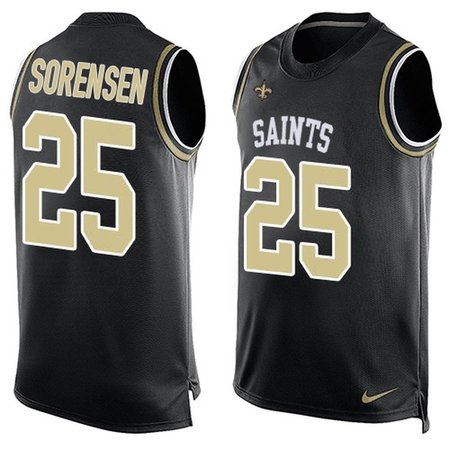 Nike Saints #25 Daniel Sorensen Black Team Color Men's Stitched NFL Limited Tank Top Jersey