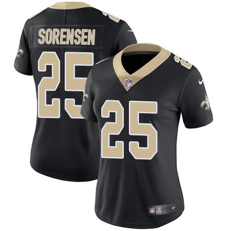 Nike Saints #25 Daniel Sorensen Black Team Color Women's Stitched NFL Vapor Untouchable Limited Jersey