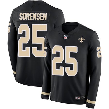 Nike Saints #25 Daniel Sorensen Black Team Color Youth Stitched NFL Limited Therma Long Sleeve Jersey