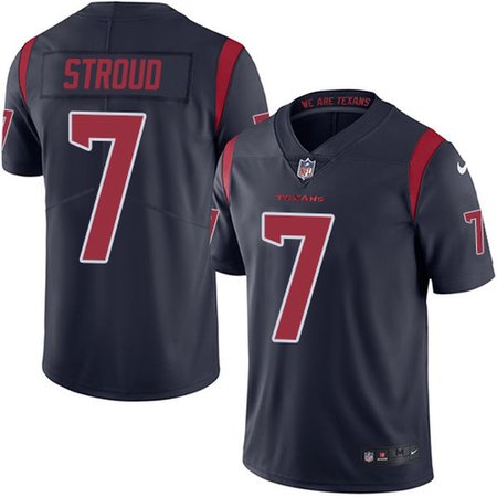 Nike Texans #7 C.J. Stroud Navy Blue Men's Stitched NFL Limited Rush Jersey