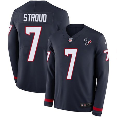 Nike Texans #7 C.J. Stroud Navy Blue Team Color Men's Stitched NFL Limited Therma Long Sleeve Jersey