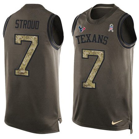 Nike Texans #7 C.J. Stroud Green Men's Stitched NFL Limited Salute To Service Tank Top Jersey