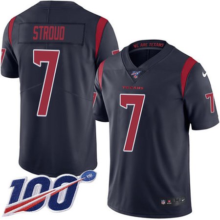 Nike Texans #7 C.J. Stroud Navy Blue Men's Stitched NFL Limited Rush 100th Season Jersey