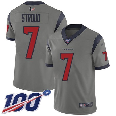 Nike Texans #7 C.J. Stroud Gray Men's Stitched NFL Limited Inverted Legend 100th Season Jersey