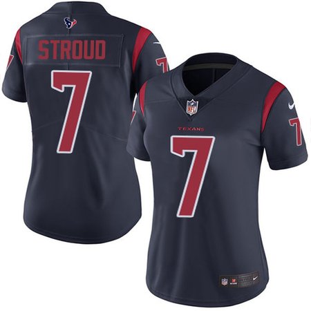 Nike Texans #7 C.J. Stroud Navy Blue Women's Stitched NFL Limited Rush Jersey