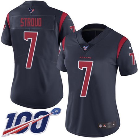 Nike Texans #7 C.J. Stroud Navy Blue Women's Stitched NFL Limited Rush 100th Season Jersey