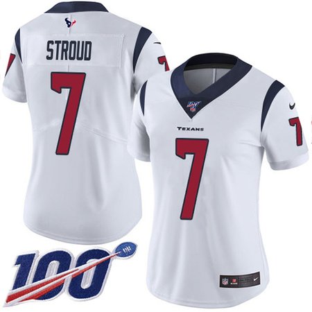 Nike Texans #7 C.J. Stroud White Women's Stitched NFL 100th Season Vapor Untouchable Limited Jersey