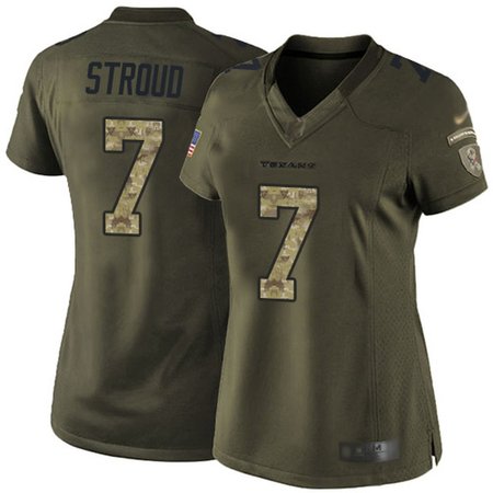 Nike Texans #7 C.J. Stroud Green Women's Stitched NFL Limited 2015 Salute to Service Jersey