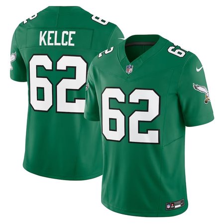 Men's Philadelphia Eagles Jason Kelce #62 Nike Kelly Green Alternate Limited Jersey