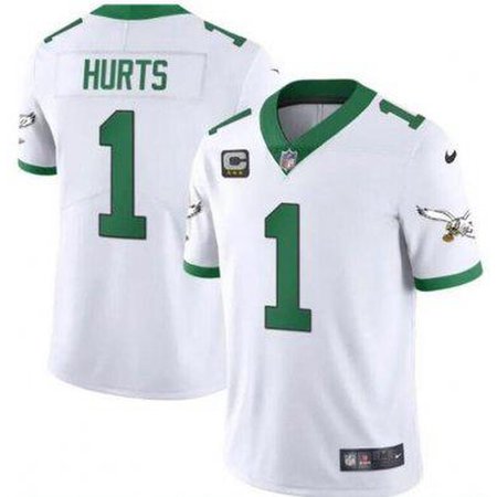 Nike Eagles #1 Jalen Hurts White Men's Stitched NFL Limited Jersey