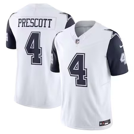 Nike Cowboys #4 Dak Prescott White Men's Stitched NFL Vapor F.U.S.E. Limited Jersey