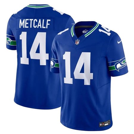 Men's Seattle Seahawks #14 D.K. Metcalf Royal 2023 F.U.S.E. Vapor Limited Stitched Jersey