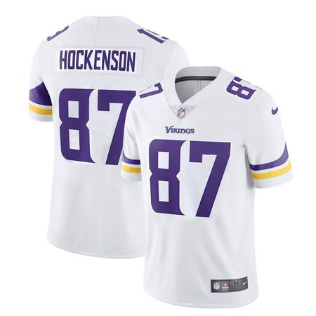 Minnesota Vikings #87 T.J. Hockenson Nike Men's White Vapor Limited Jersey