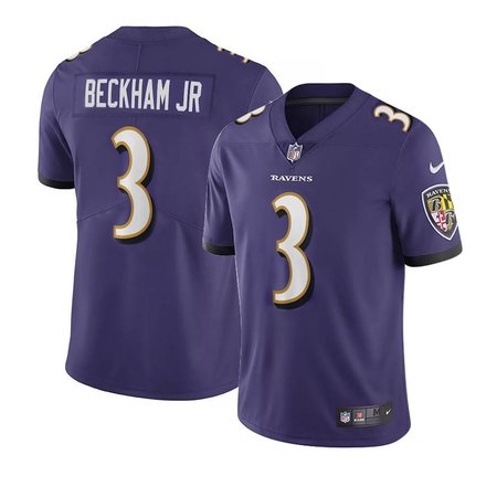 Nike Ravens #3 Odell Beckham Jr. Purple Team Color Men's Stitched NFL Vapor Untouchable Limited Jersey