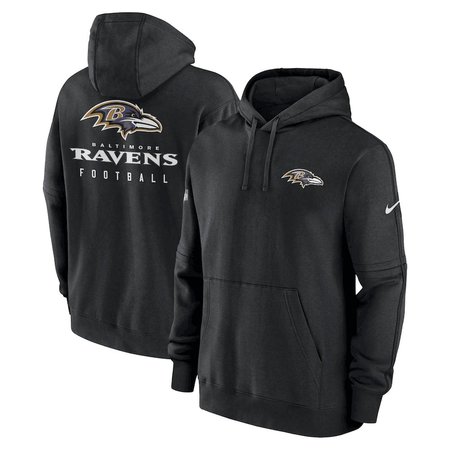 Baltimore Ravens Nike Sideline Club Fleece Pullover Men's 2023 NFL Black Hoodie