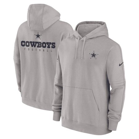 Dallas Cowboys Sideline Club Men's Nike NFL Pullover Gray Hoodie