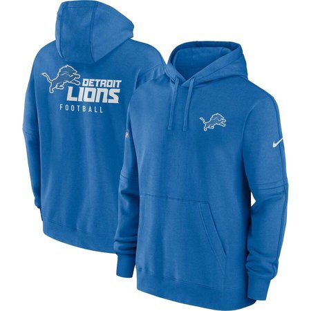 Detroit Lions Men's Blue 2023 New Hoodie Salute to Service Sideline Therma Pullove