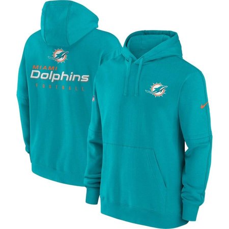 Miami Dolphins Nike Sideline Club Fleece Pullover Aqua Green Hoodie