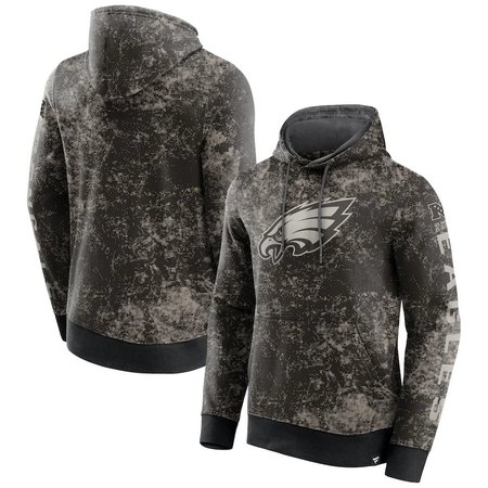 Philadelphia Eagles Men's Black/Gray Blackout Tonal Pullover Hoodie