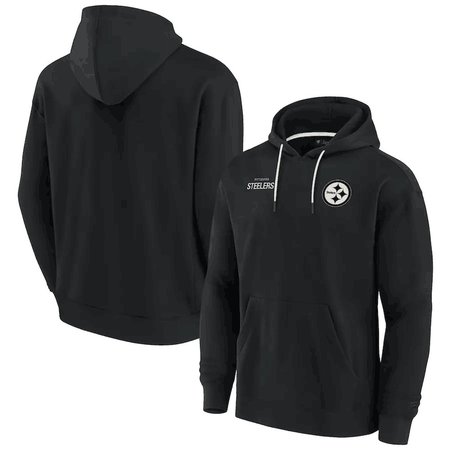 Pittsburgh Steelers Men's Black Super Soft Fleece Pullover Hoodie